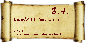 Baumöhl Amaranta névjegykártya